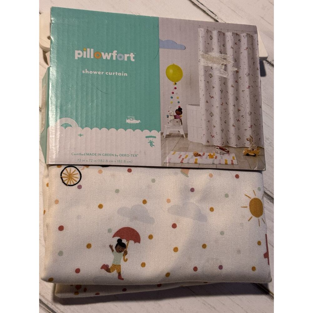 72"x72" Pillowfort Polka Dot Pattern Colorful Playful Children's Shower Curtain